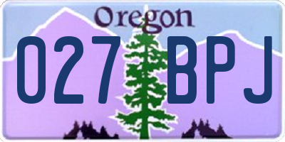 OR license plate 027BPJ