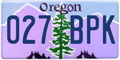 OR license plate 027BPK