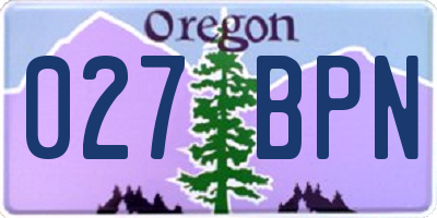 OR license plate 027BPN