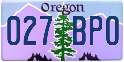 OR license plate 027BPO