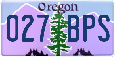 OR license plate 027BPS