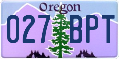 OR license plate 027BPT