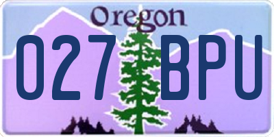 OR license plate 027BPU