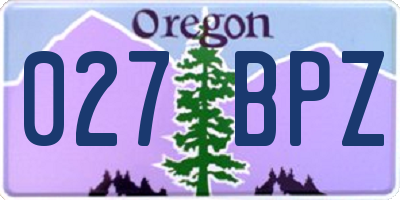 OR license plate 027BPZ