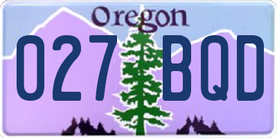 OR license plate 027BQD