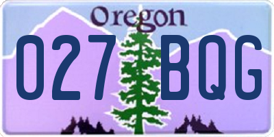 OR license plate 027BQG