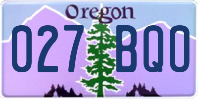 OR license plate 027BQO