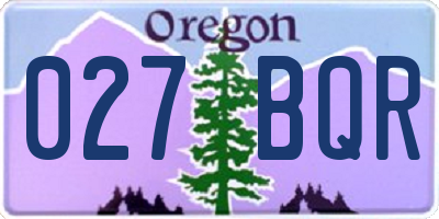 OR license plate 027BQR