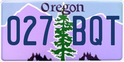 OR license plate 027BQT