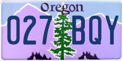 OR license plate 027BQY