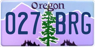 OR license plate 027BRG
