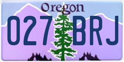 OR license plate 027BRJ