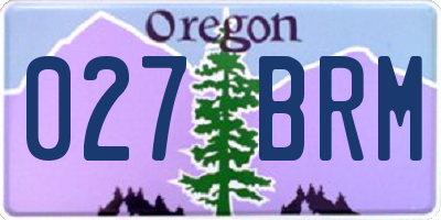 OR license plate 027BRM