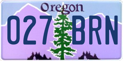 OR license plate 027BRN