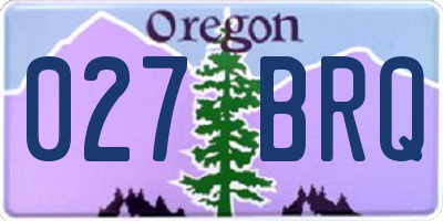 OR license plate 027BRQ