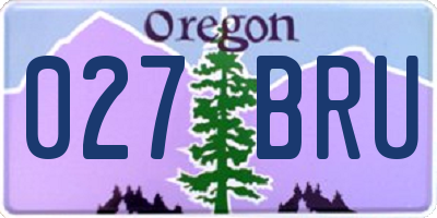 OR license plate 027BRU