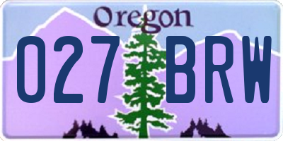 OR license plate 027BRW
