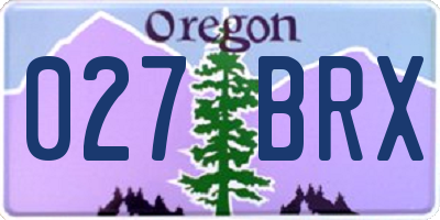 OR license plate 027BRX