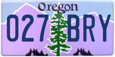 OR license plate 027BRY