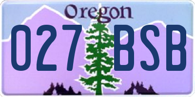 OR license plate 027BSB