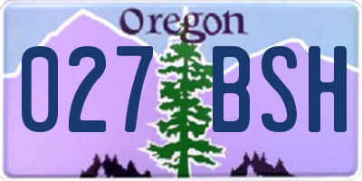 OR license plate 027BSH