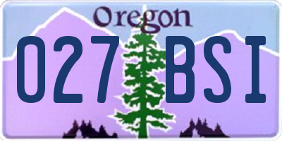 OR license plate 027BSI