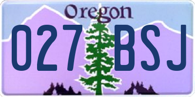 OR license plate 027BSJ