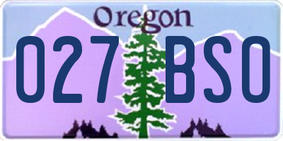 OR license plate 027BSO