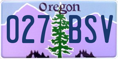 OR license plate 027BSV