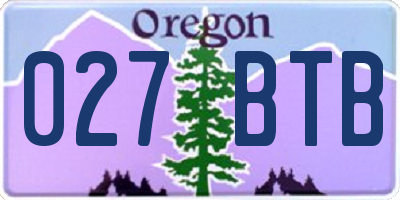 OR license plate 027BTB