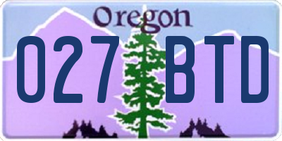 OR license plate 027BTD