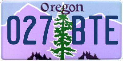 OR license plate 027BTE