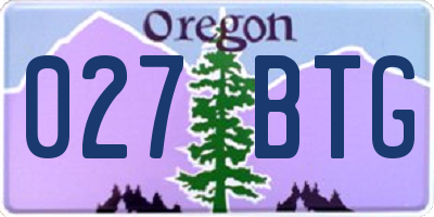 OR license plate 027BTG
