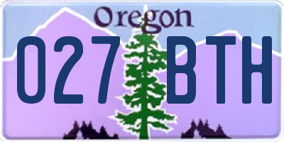 OR license plate 027BTH