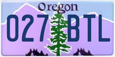 OR license plate 027BTL