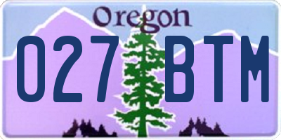 OR license plate 027BTM