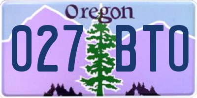 OR license plate 027BTO
