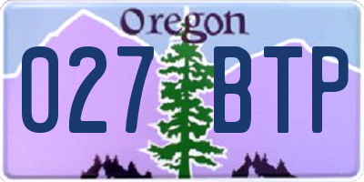 OR license plate 027BTP