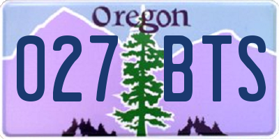 OR license plate 027BTS
