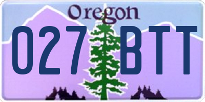 OR license plate 027BTT