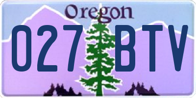 OR license plate 027BTV