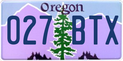 OR license plate 027BTX