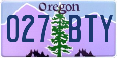 OR license plate 027BTY