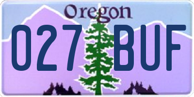 OR license plate 027BUF