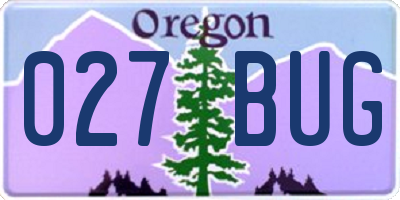 OR license plate 027BUG