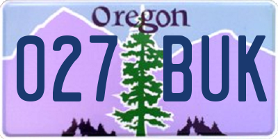 OR license plate 027BUK