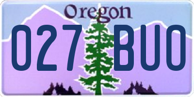 OR license plate 027BUO