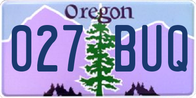OR license plate 027BUQ