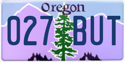 OR license plate 027BUT