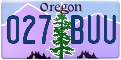 OR license plate 027BUU